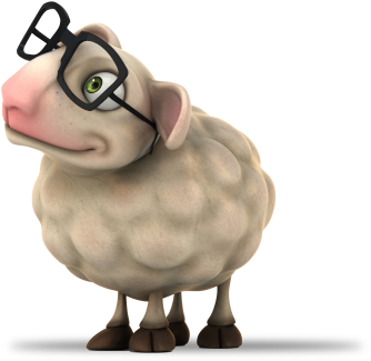 Schaf mit Brille